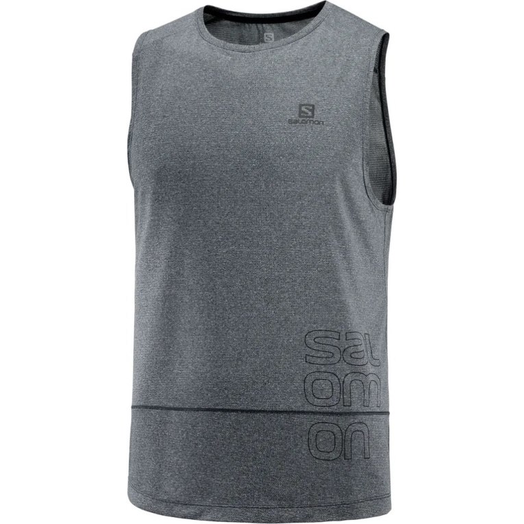 Tank Top Salomon Cross Run Estampados Hombre Grises Oscuro | MX XSPW106